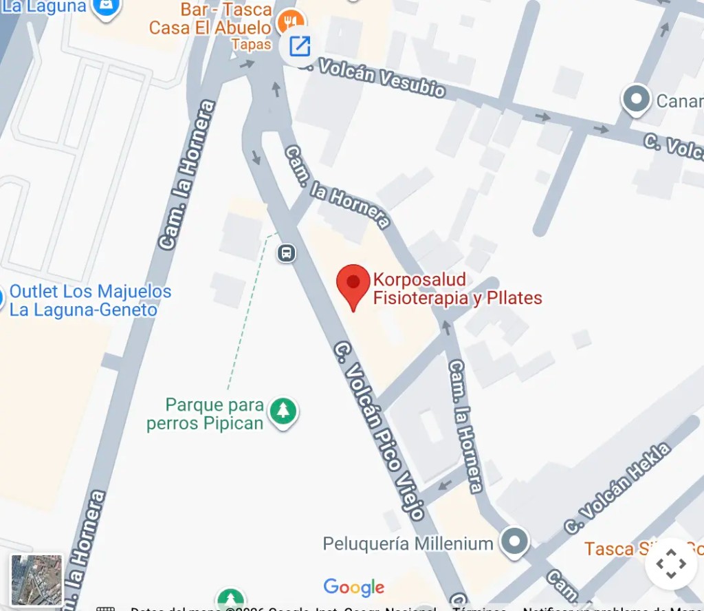 Mapa de ubicación de la clínica Korposalud Fisioterapia y Pilates en La Laguna.